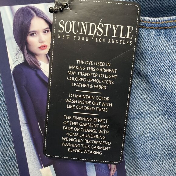 Sound/Style Jeans Womens Size 14 Blue Jamie Ankle Skinny Distressed Vintage *NWT - Picture 3 of 16